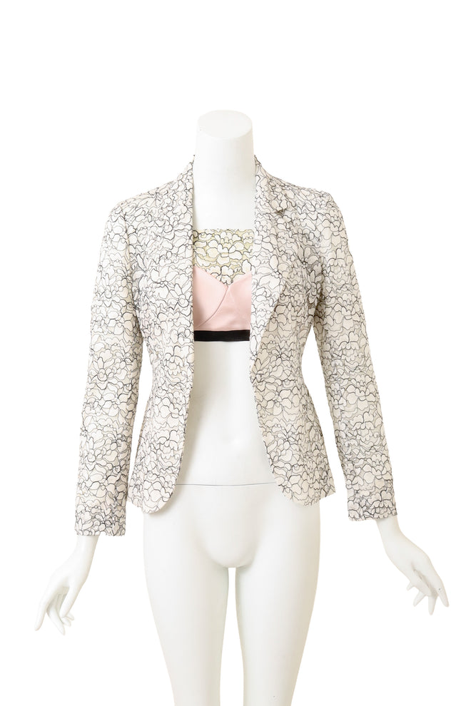 Lace Jacket & Bra Top Set by Christian Dior on mannequin jacket open @ Recess LA
