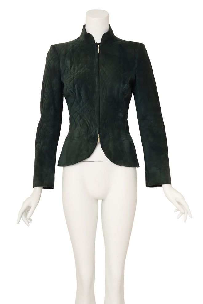 Quilted suede jacket by Gucci on mannequin @ Recess LA