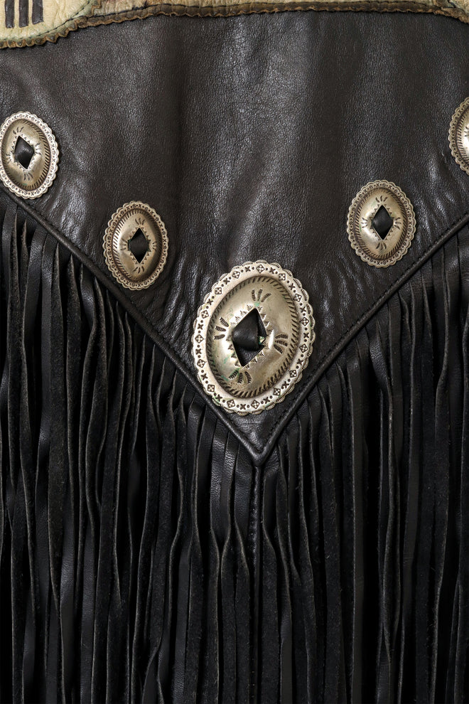 Vintage Fringe Leather Concho Jacket by Gypsy Leather back conchos  @ Recess LA