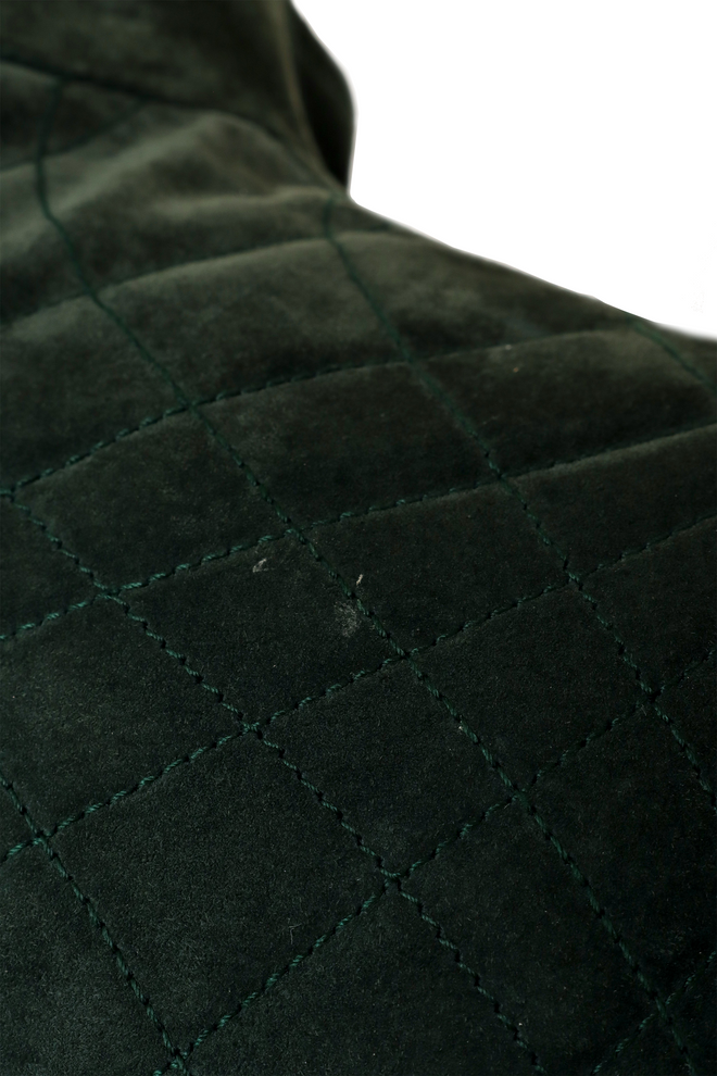 Quilted suede jacket by Gucci on mannequin scuff 2 @ Recess LA