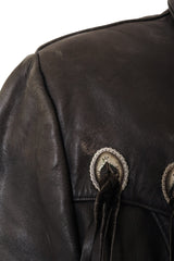 Vintage Fringe Leather Concho Jacket by Gypsy Leather left shoulder scuff @ Recess LA
