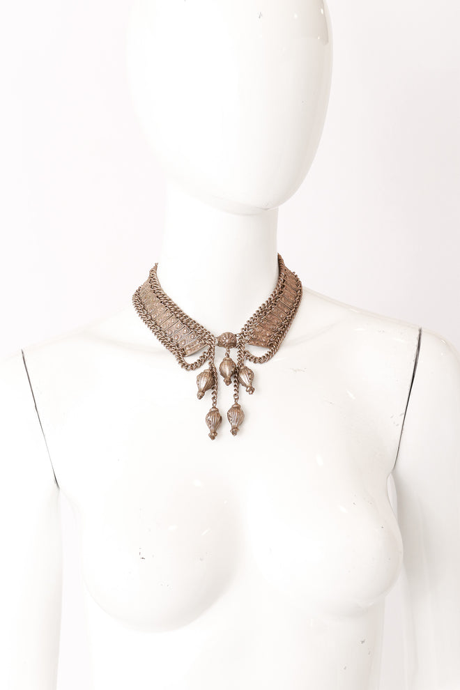 Filigree Bar Chain Dangle Collar on mannequin @ Recess LA 