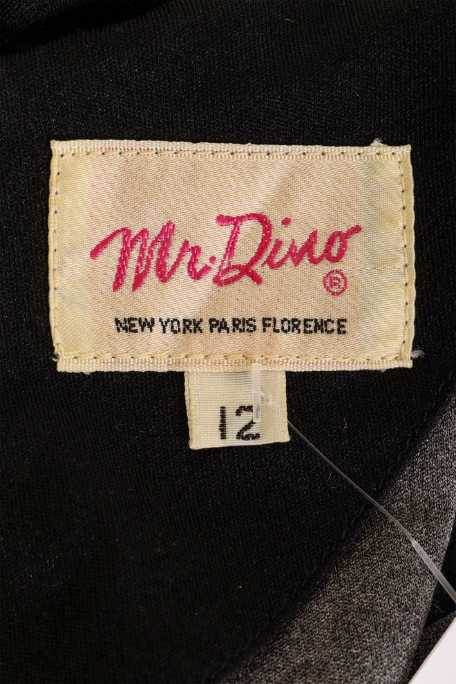 Vintage Mr. Dino Geometric Sunburst Shawl Dress label @ Recess LA