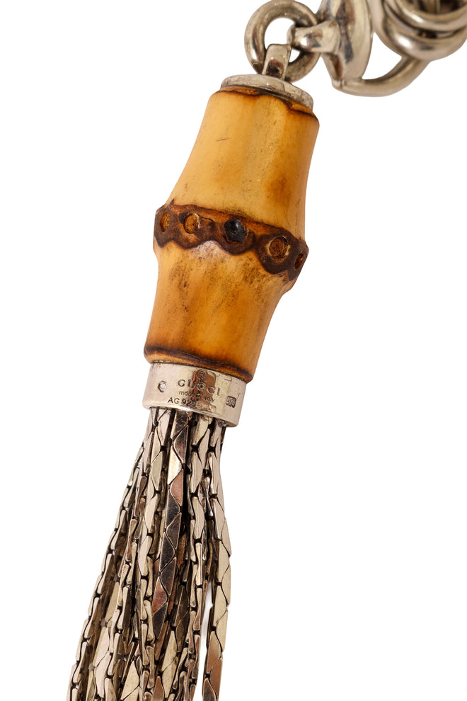 Gucci bamboo tassel necklace signature and stamp @ Recess LA