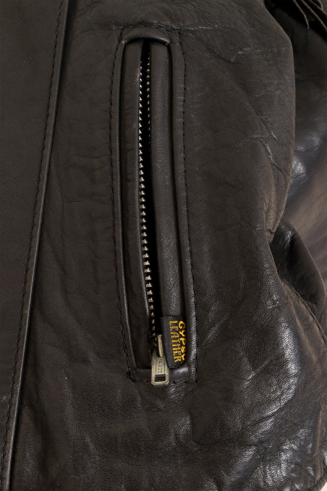 Vintage Fringe Leather Concho Jacket by Gypsy Leather pocket @ Recess LA