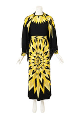 Vintage Mr. Dino Geometric Sunburst Shawl Dress with shawl front @ Recess LA