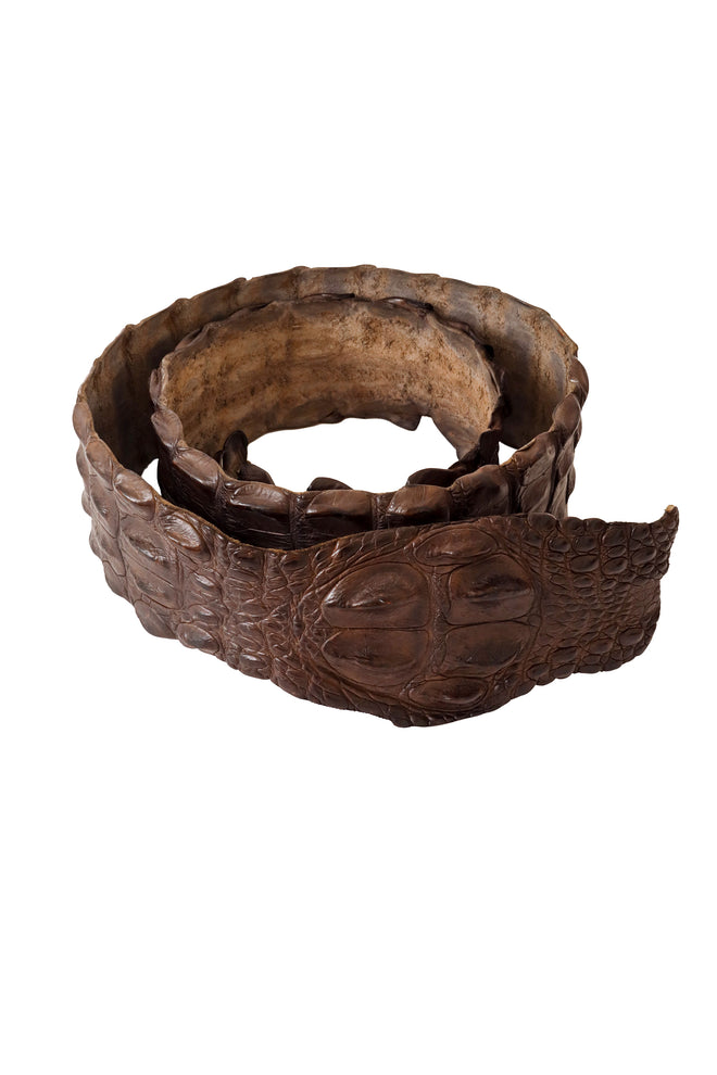 2005 S/S Brown Crocodile Belt rolled up @ Recess LA 