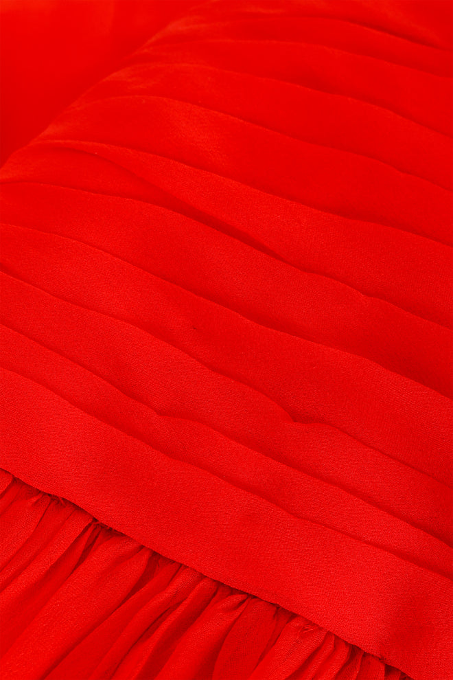 Strapless Empire Chiffon Gown by George Halley pleats close @ Recess LA