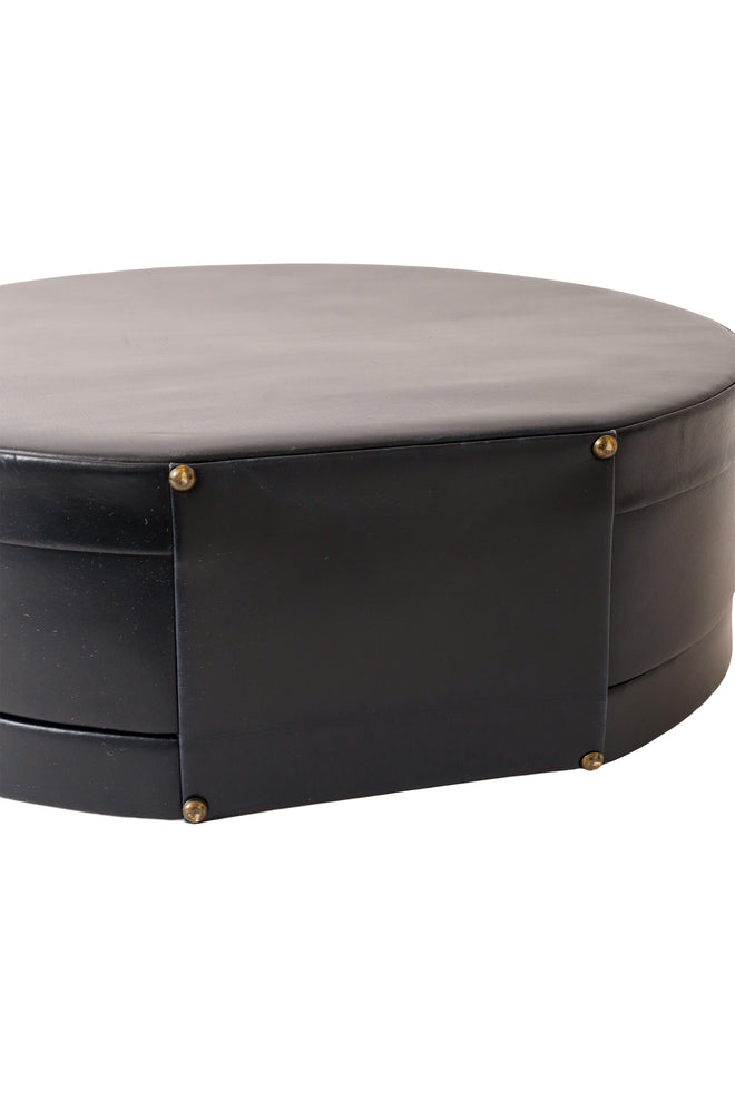Circular Leather Clock Bag bottom @ Recess LA 