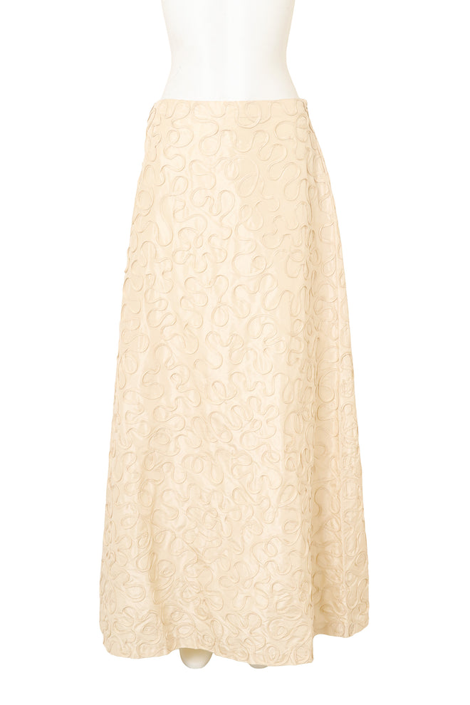Silk Soutache Appliqué Maxi Skirt by Celine on mannequin @ Recess LA
