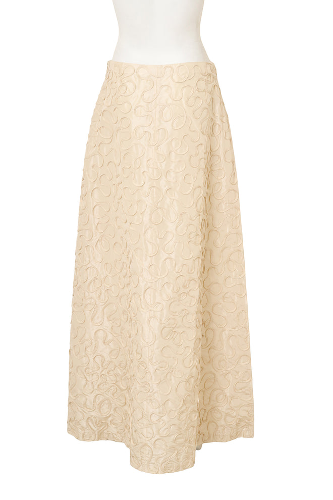 Silk Soutache Appliqué Maxi Skirt by Celine on mannequin back @ Recess LA