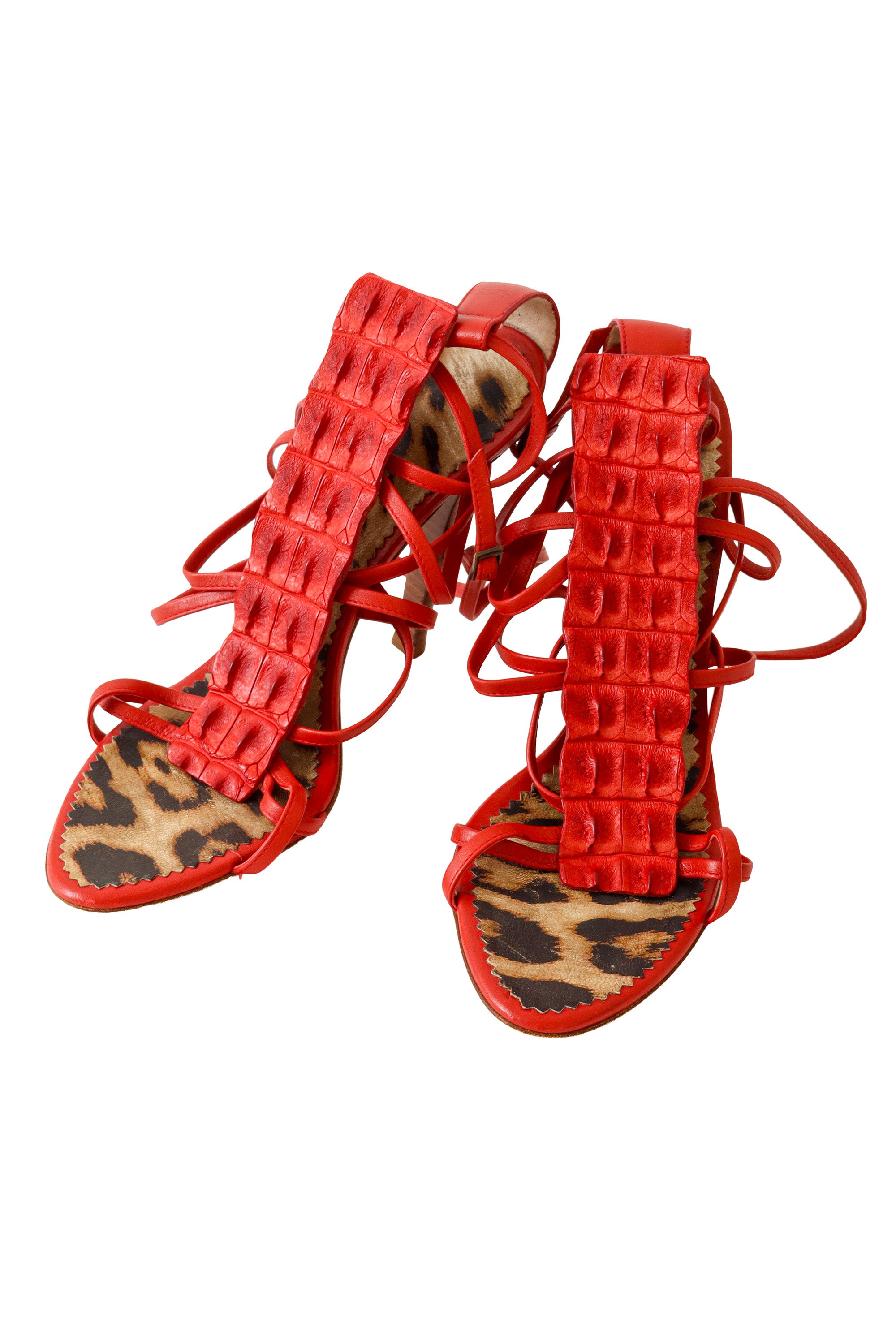 2005 S/S Red Strappy Crocodile Heels @ Recess LA 