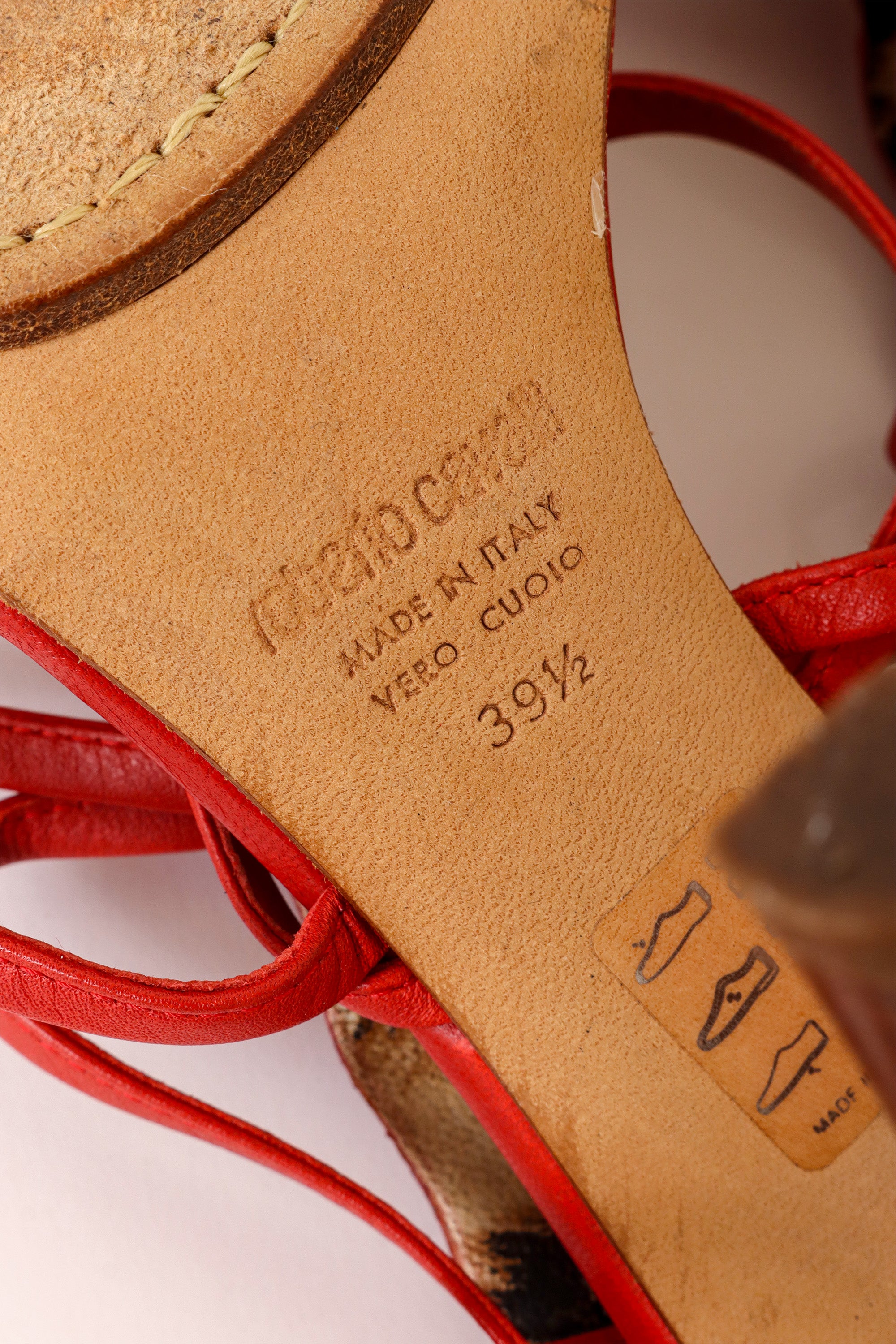 2005 S/S Red Strappy Crocodile Heels signature and size @ Recess LA 