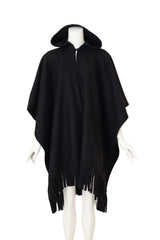 Chloe Oversized Hooded Fringe Cape Hood up @ Recess LA 
