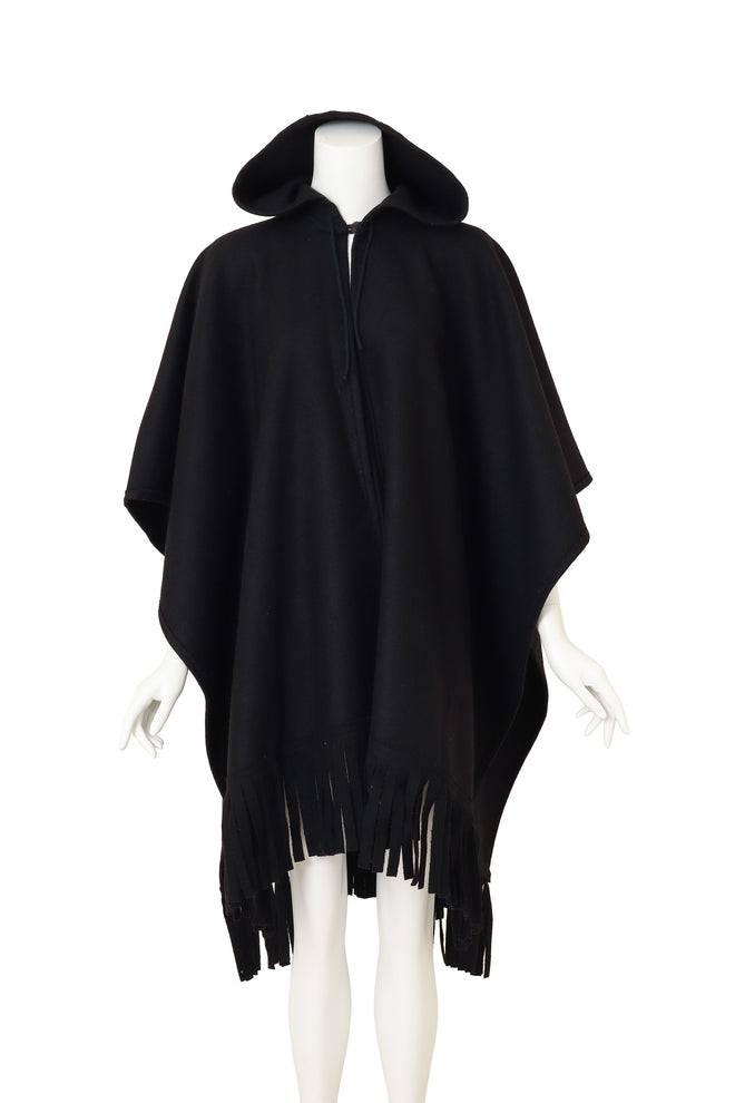 Chloe Oversized Hooded Fringe Cape Hood up @ Recess LA 