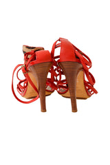2005 S/S Red Strappy Crocodile Heels back of shoes @ Recess LA 