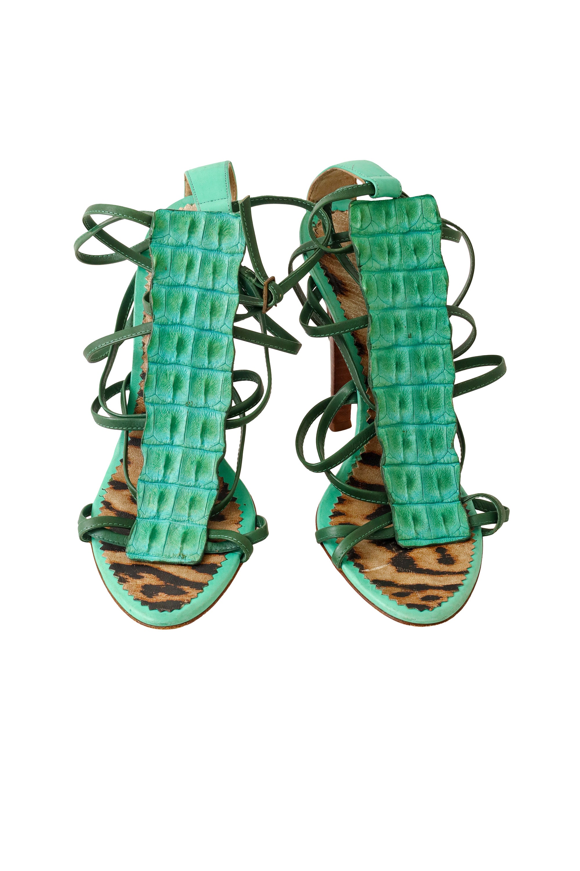 2005 S/S Green Strappy Crocodile Heels @ Recess LA 