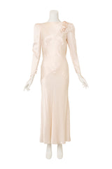Bias Cut Draped Wedding Gown by David Fielden on mannequin @ Recess LA