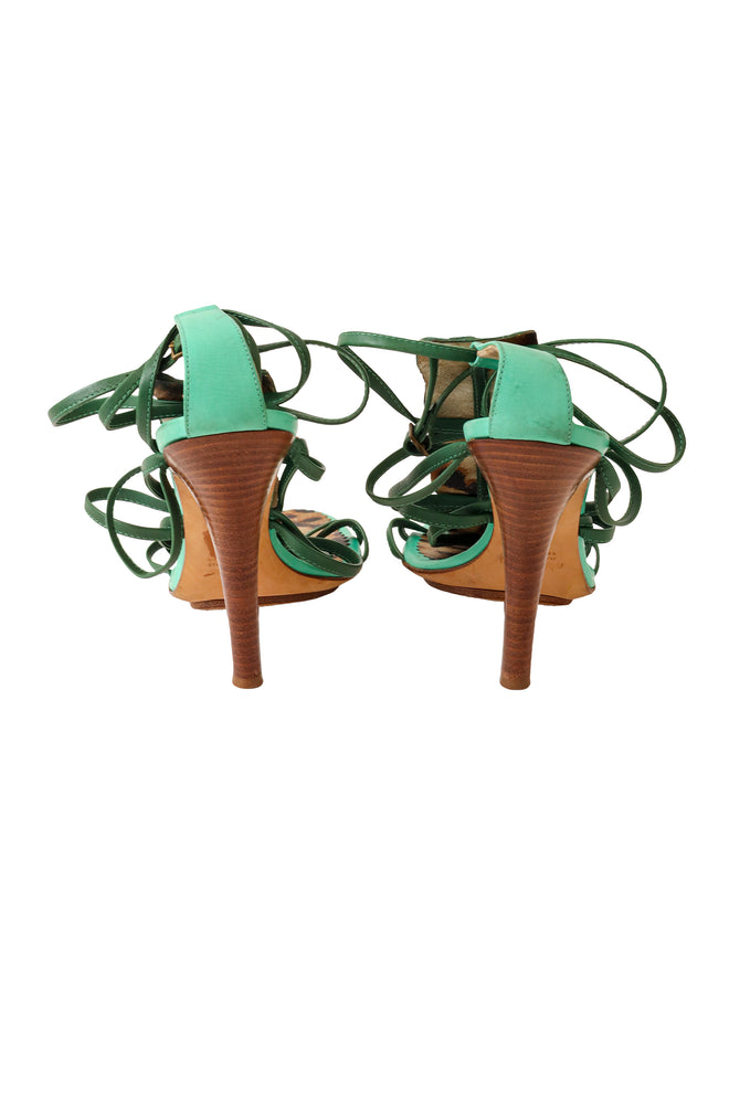 2005 S/S Green Strappy Crocodile Heels behind @ Recess LA 