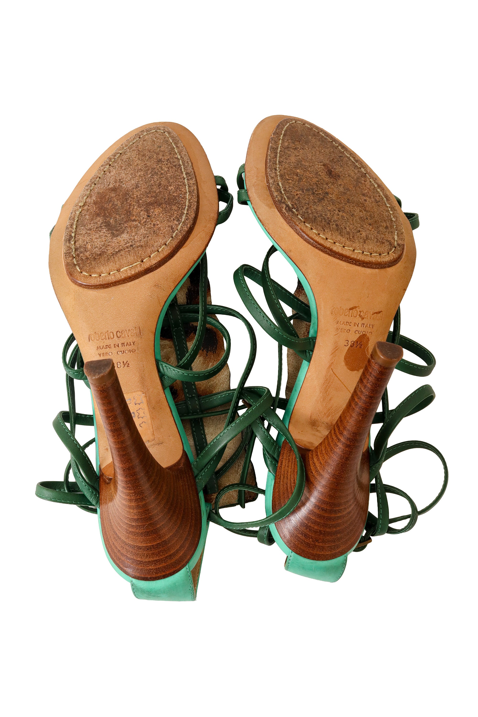 2005 S/S Green Strappy Crocodile Heels bottom of sole @ Recess LA 