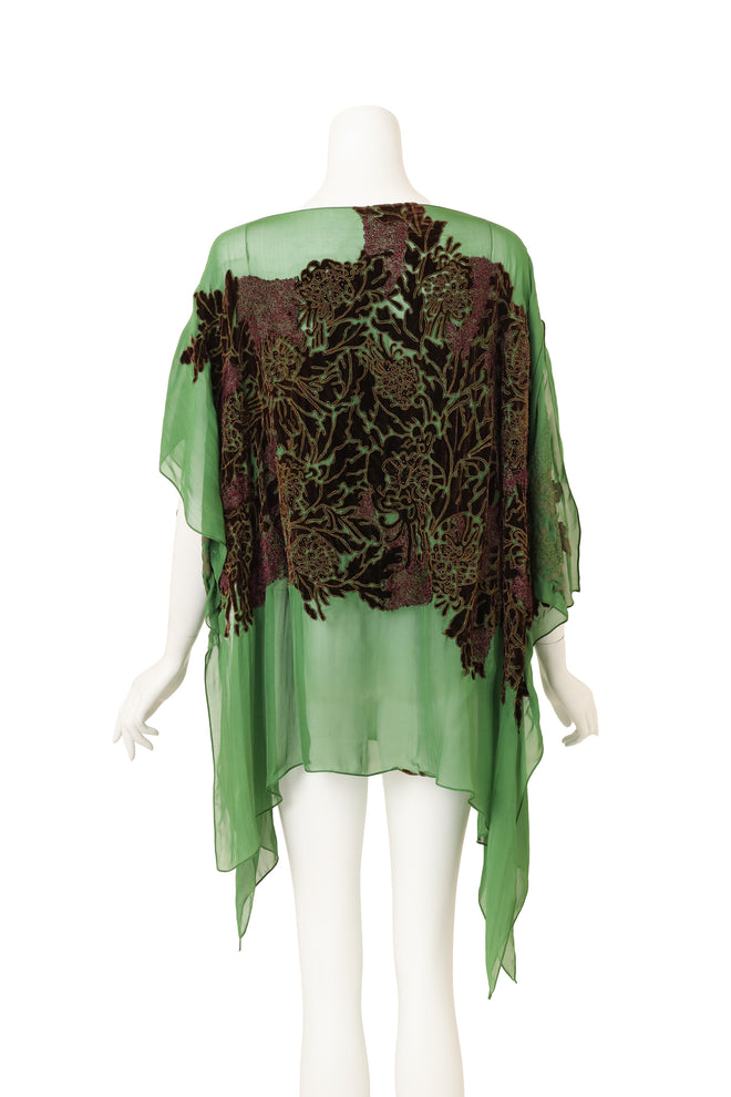 Antique Embroidered Velvet Shawl Poncho back @ Recess LA 