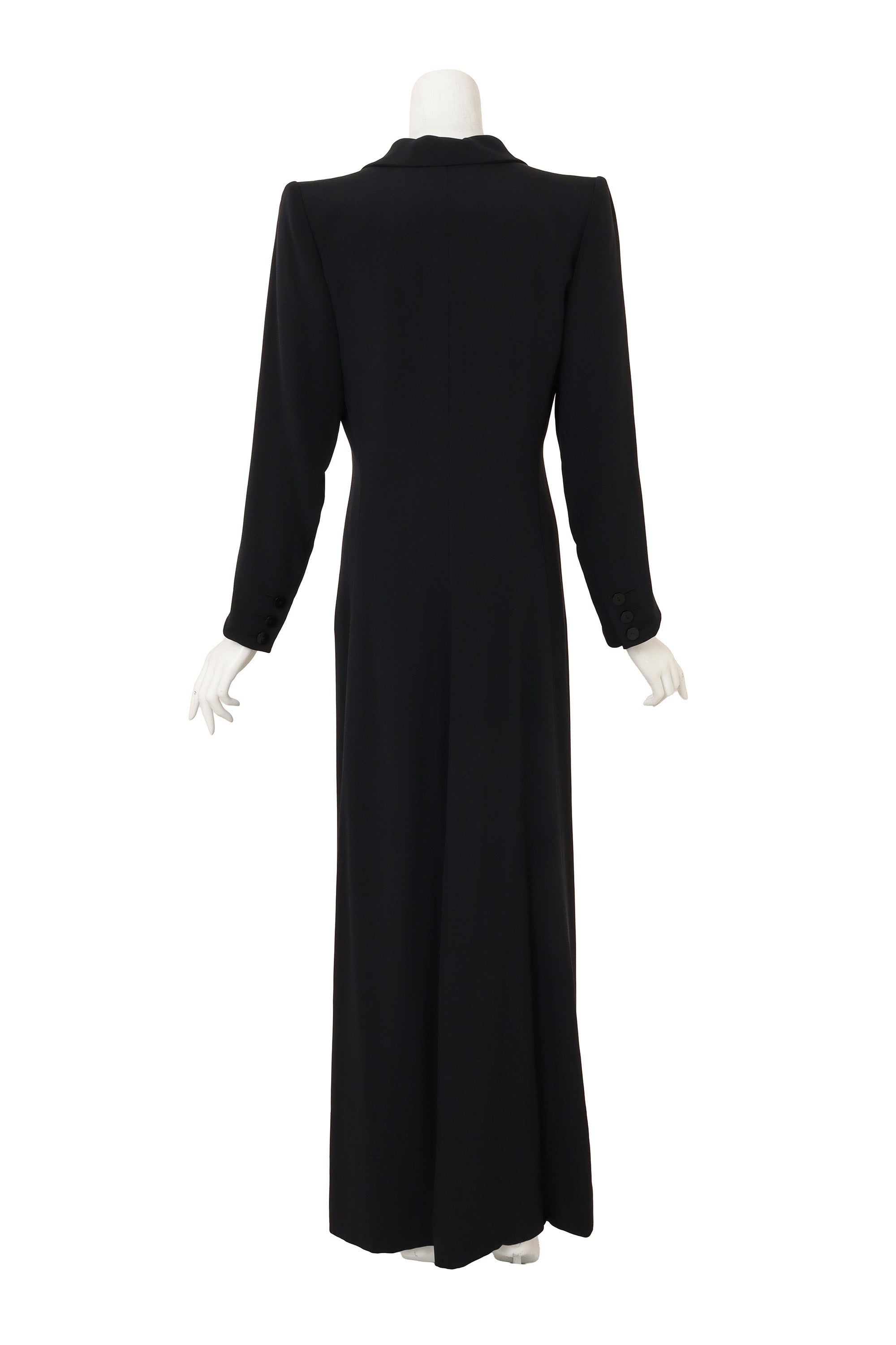 Vintage 1999 Contrast Duster by Yves Saint Laurent on mannequin back @ Recess LA
