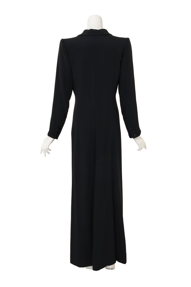 Vintage 1999 Contrast Duster by Yves Saint Laurent on mannequin back @ Recess LA