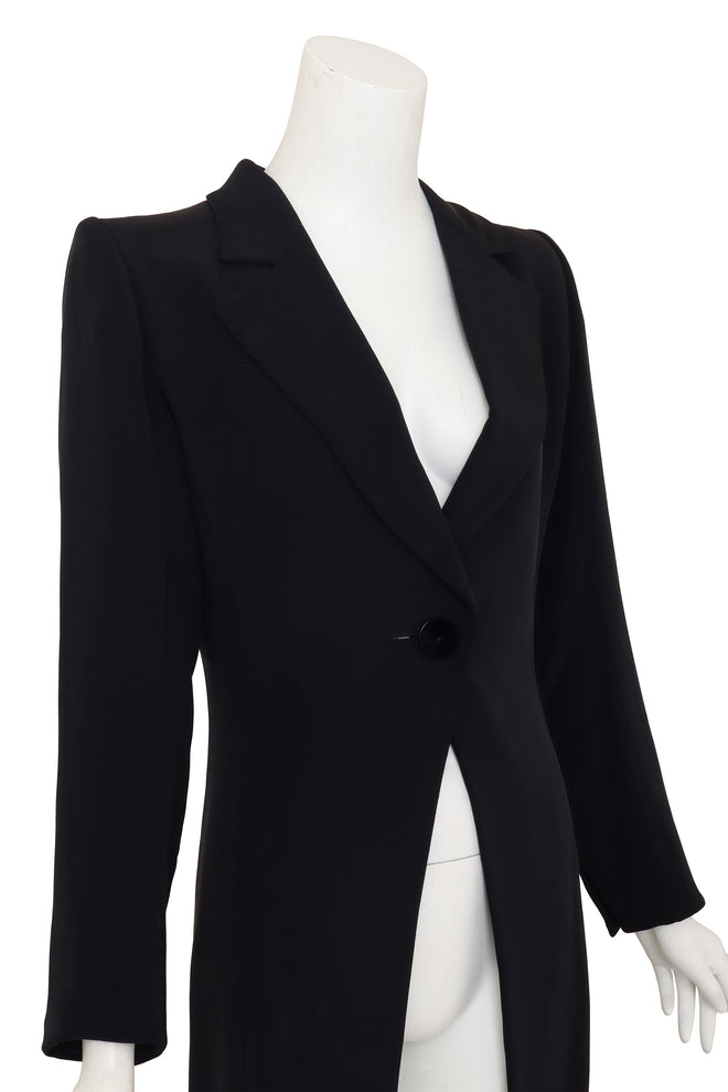 Vintage 1999 Contrast Duster by Yves Saint Laurent on mannequin close @ Recess LA