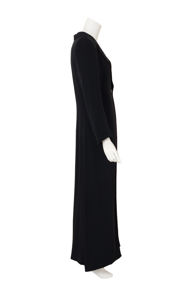 Vintage 1999 Contrast Duster by Yves Saint Laurent on mannequin side @ Recess LA
