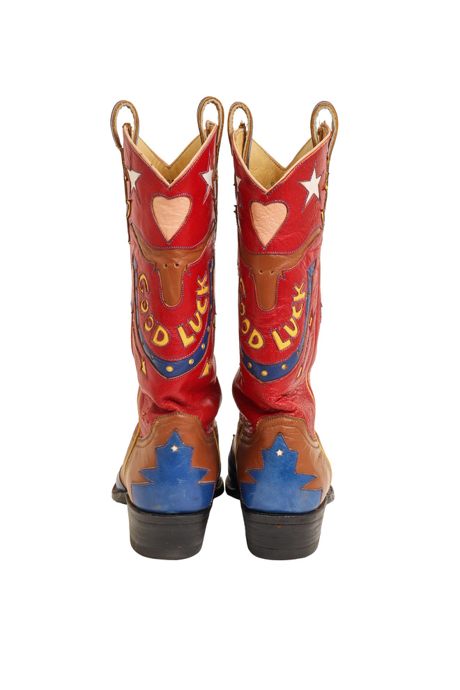 Vintage Rocketbuster Good Luck Longhorn Cowboy Boots back @ Recess LA 