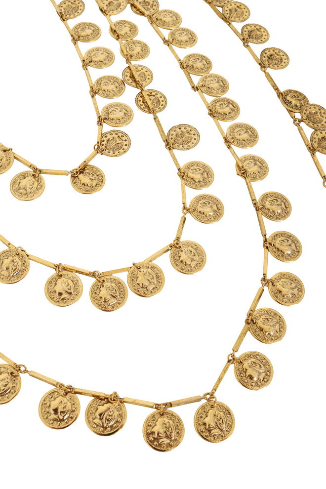 Tiered Coin Charm Necklace by Julie Rubano close @ Recess LA