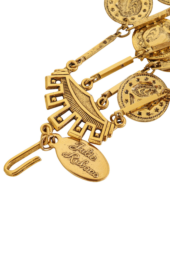 Tiered Coin Charm Necklace by Julie Rubano signature charm @ Recess LA
