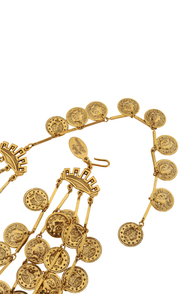 Tiered Coin Charm Necklace by Julie Rubano hook and end chain @ Recess LA