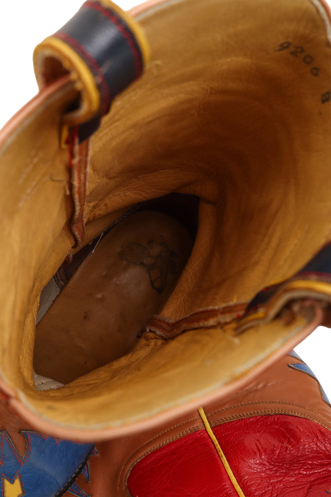 Vintage Rocketbuster Good Luck Longhorn Cowboy Boots interior @ Recess LA 