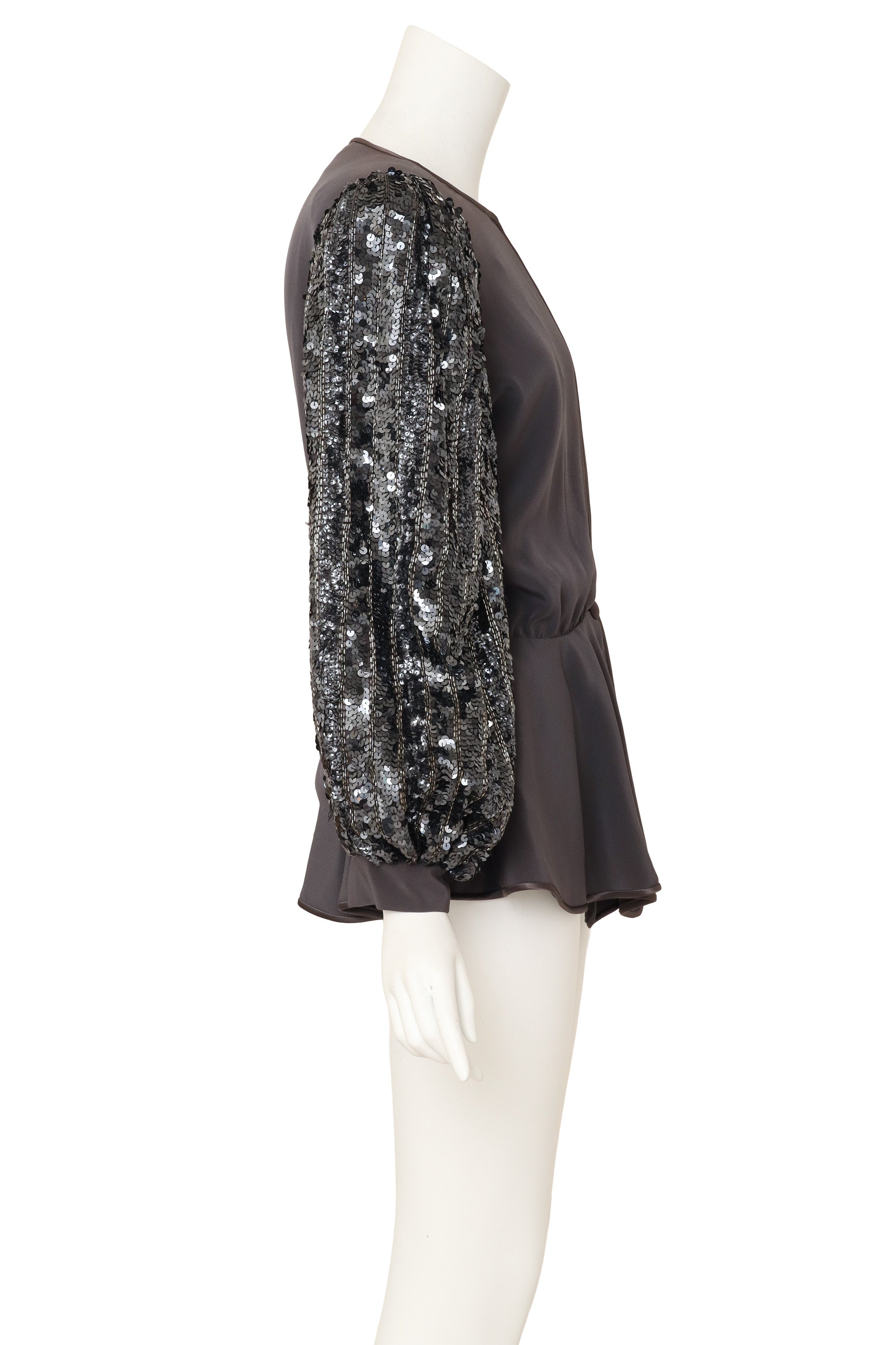 sequin sleeve jacket by Della Roufogali on mannequin side @ Recess LA
