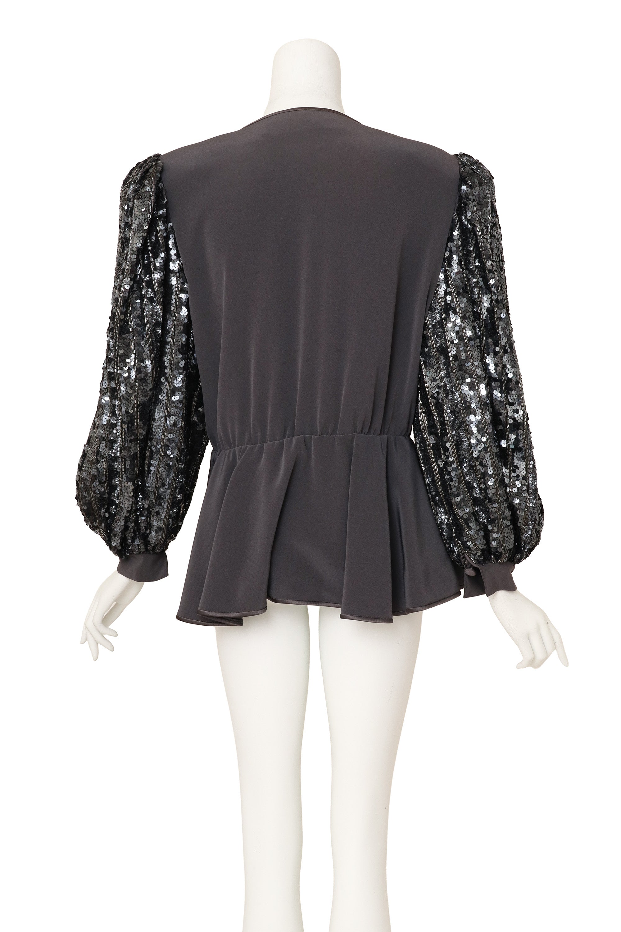 sequin sleeve jacket by Della Roufogali on mannequin back @ Recess LA