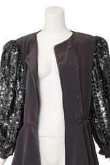 sequin sleeve jacket by Della Roufogali on mannequin open @ Recess LA