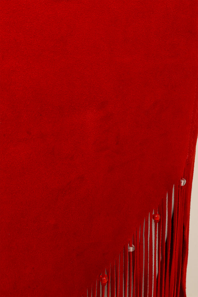 Suede Fringe Western Dress by Clifford Olson staining at bottom @ Recess LA