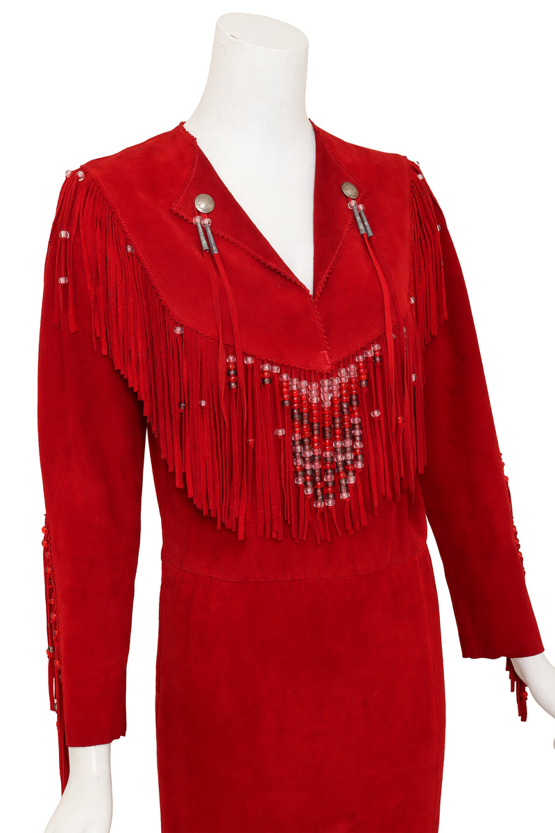 Vintage Clifford Olson Suede Fringe Western Dress