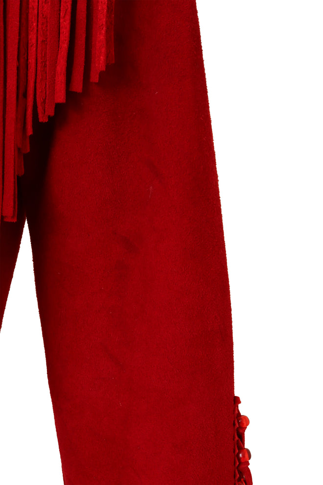 Suede Fringe Western Dress by Clifford Olson arm scuffs @ Recess LA