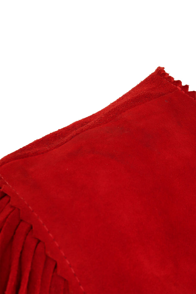 Suede Fringe Western Dress by Clifford Olson shoulder stain @ Recess LA