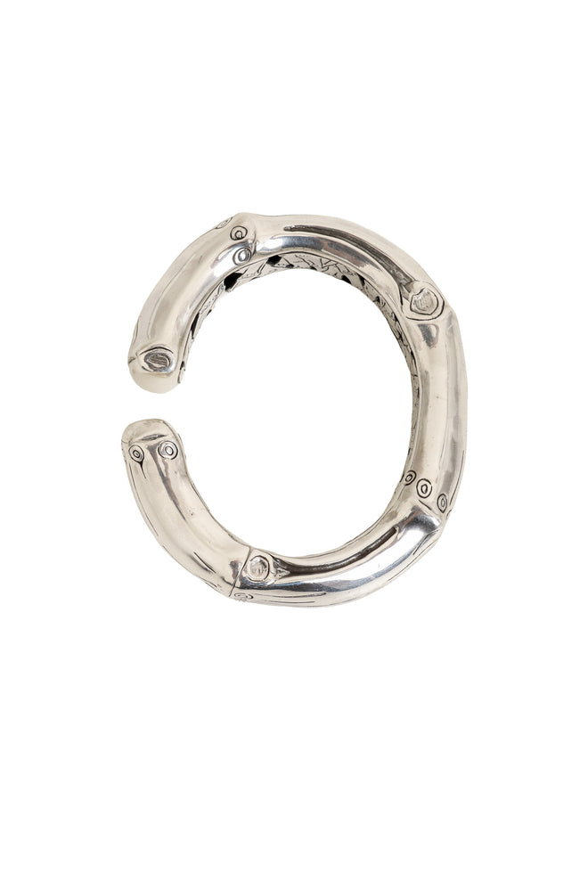 Vintage John Hardy Sterling Bamboo Hinge Cuff Bracelet top @ Recess LA
