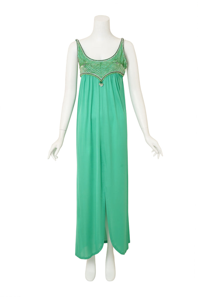 Beaded Empire Waist Maxi Dress by Emilio Pucci on mannequin @ Recess LA