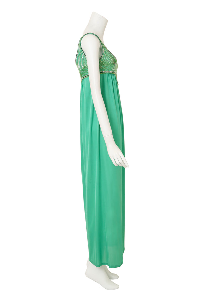 Beaded Empire Waist Maxi Dress by Emilio Pucci onside of mannequin @ Recess LA