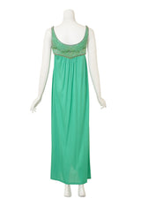 Beaded Empire Waist Maxi Dress by Emilio Pucci on back of mannequin @ Recess LA