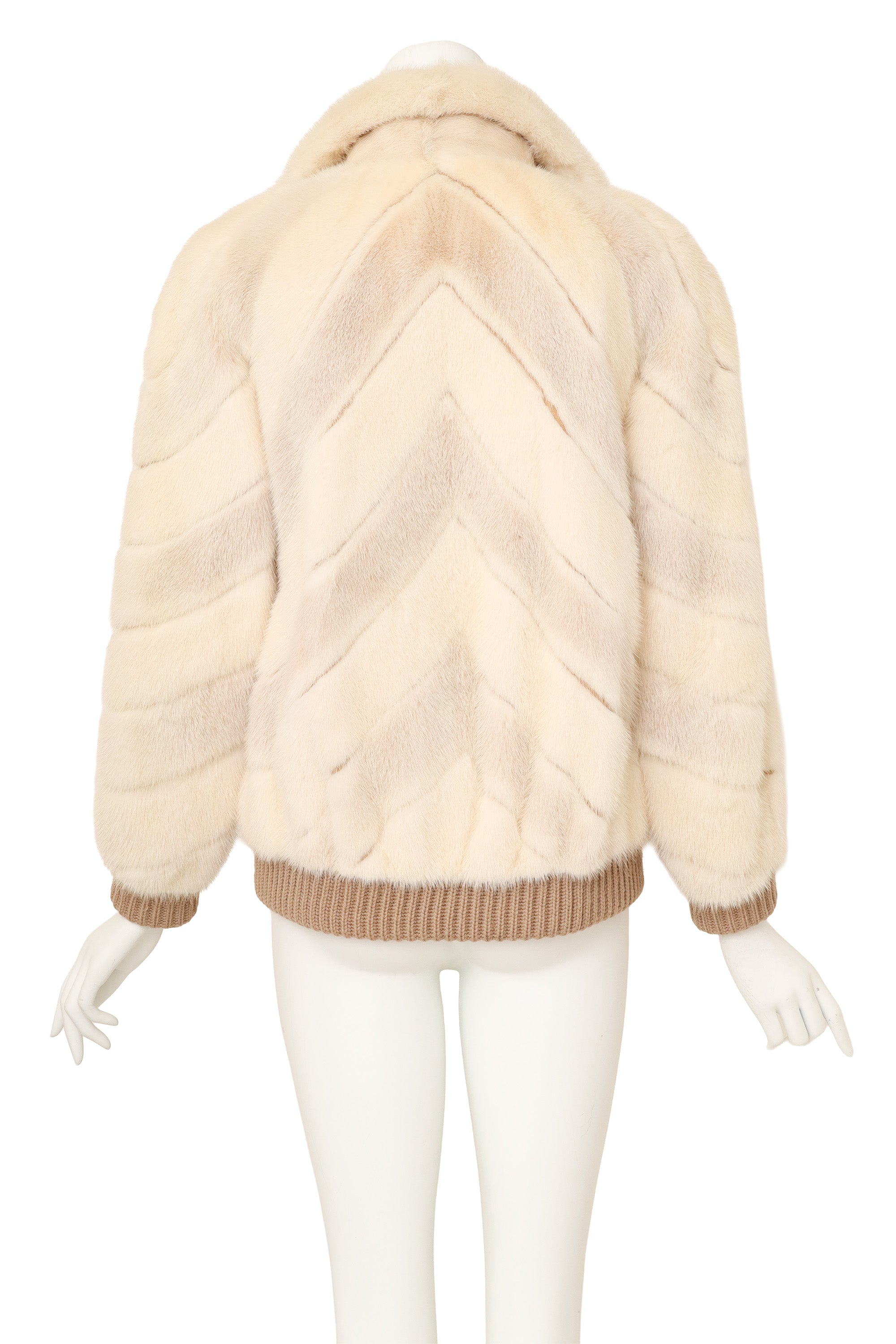 Reversible fur jacket by Robinsons on mannequin back @ Recess LA