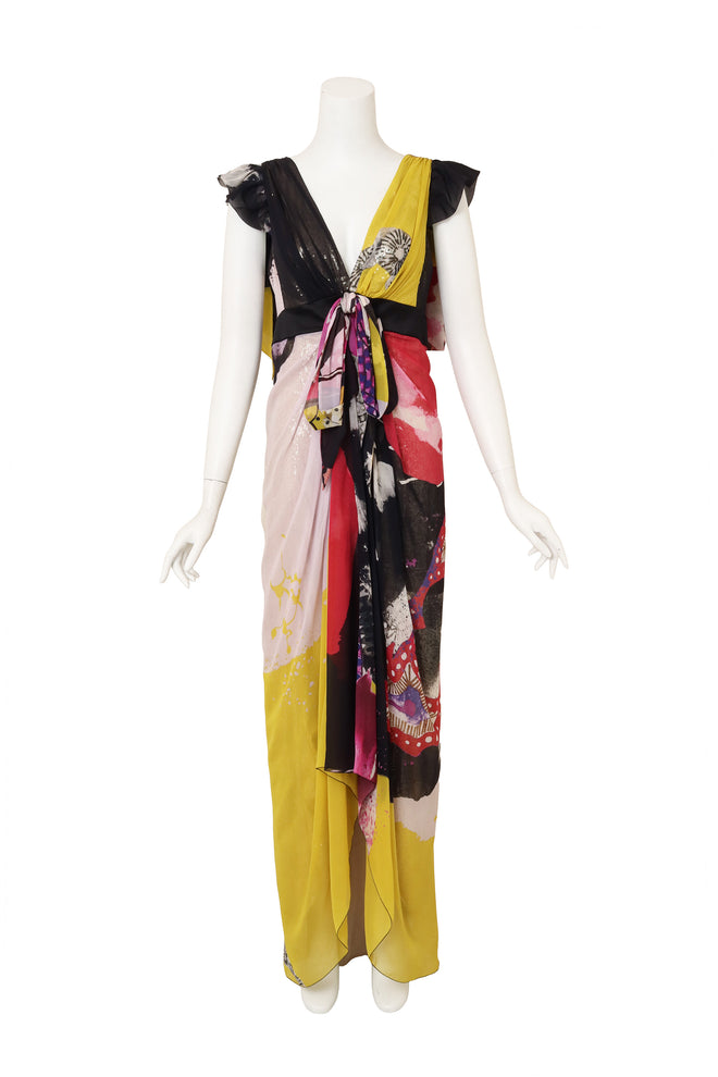 Christian Lacroix Print Silk Sequin Gown @ Recess LA