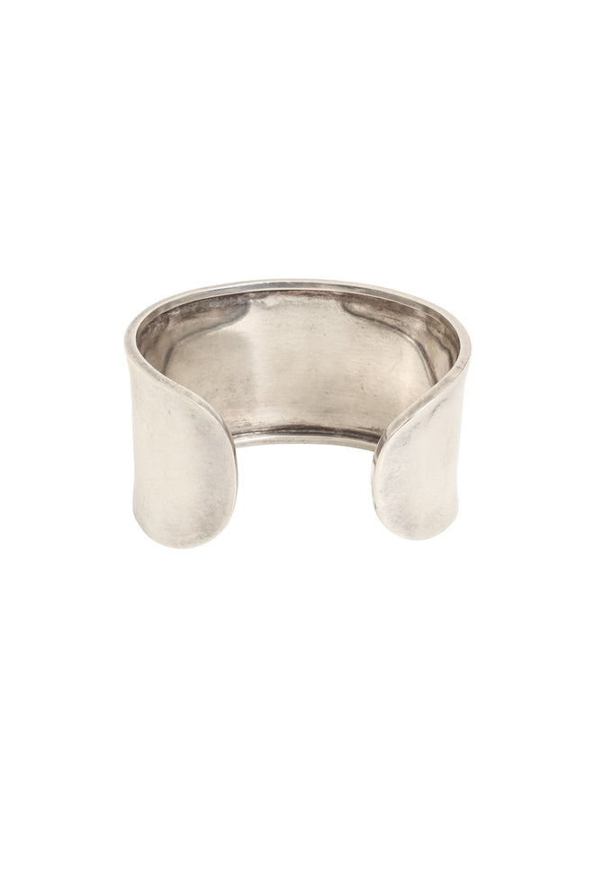 Vintage Sterling Smooth Cuff Bracelet back and inside @ Recess LA