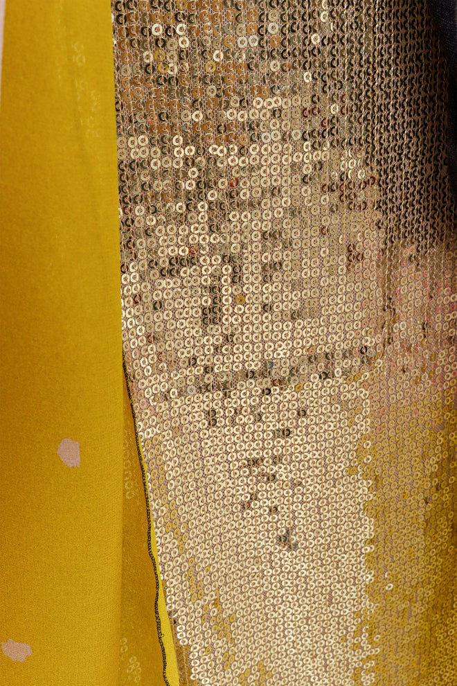 Christian Lacroix Print Silk Sequin Gown closeup sequin @ Recess LA