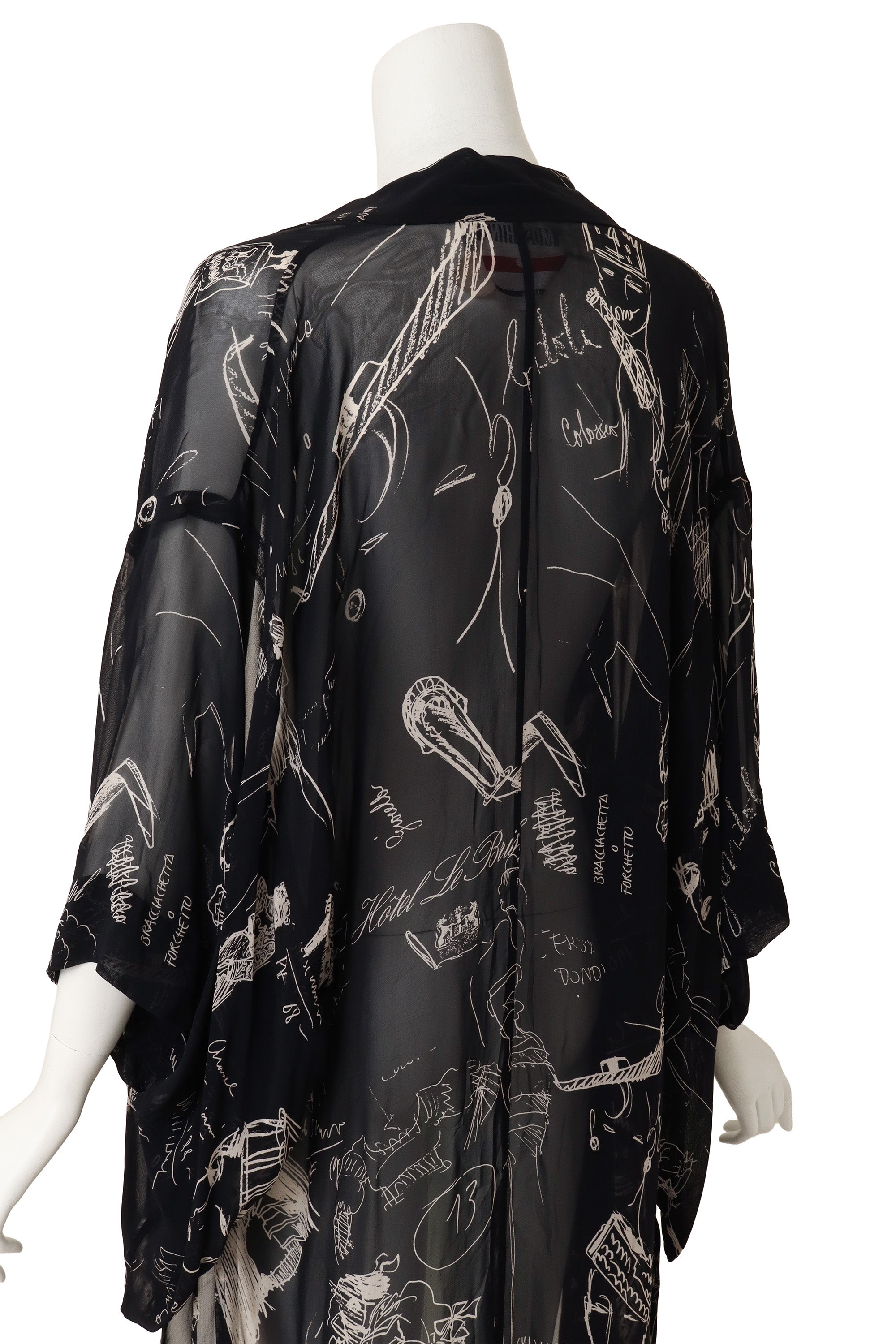 Sketch kimono by Moschino on mannequin back close @ Recess LA